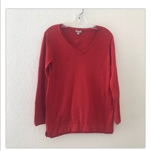 J. Jill Womens Sweater V Neck Red XS